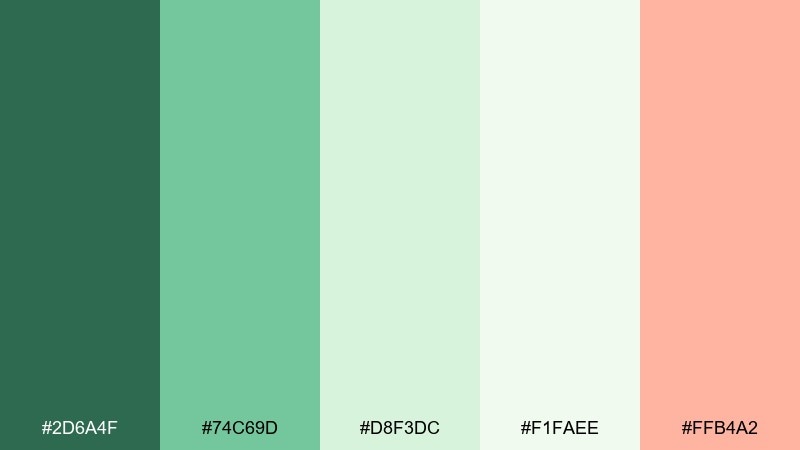 wild mint fairy garden color palette with hex codes