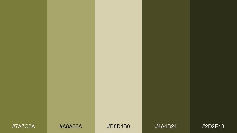 wild olive safari color palette with hex codes
