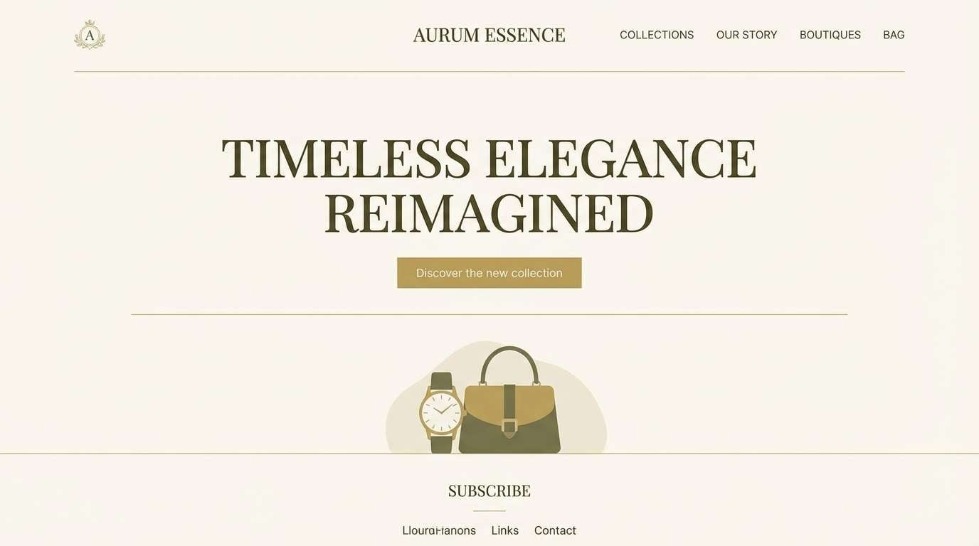 minimal gold landing page