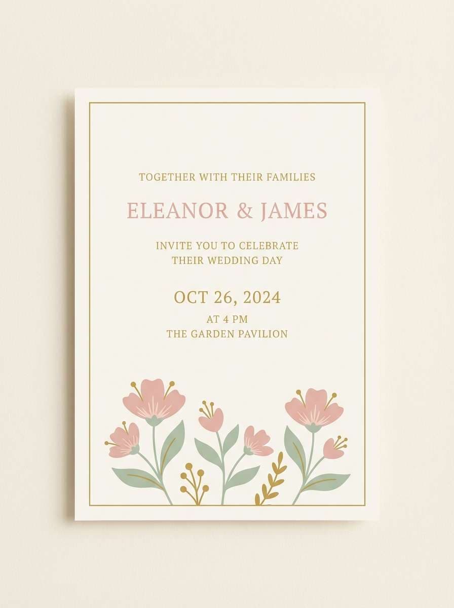 wildflower wedding invite