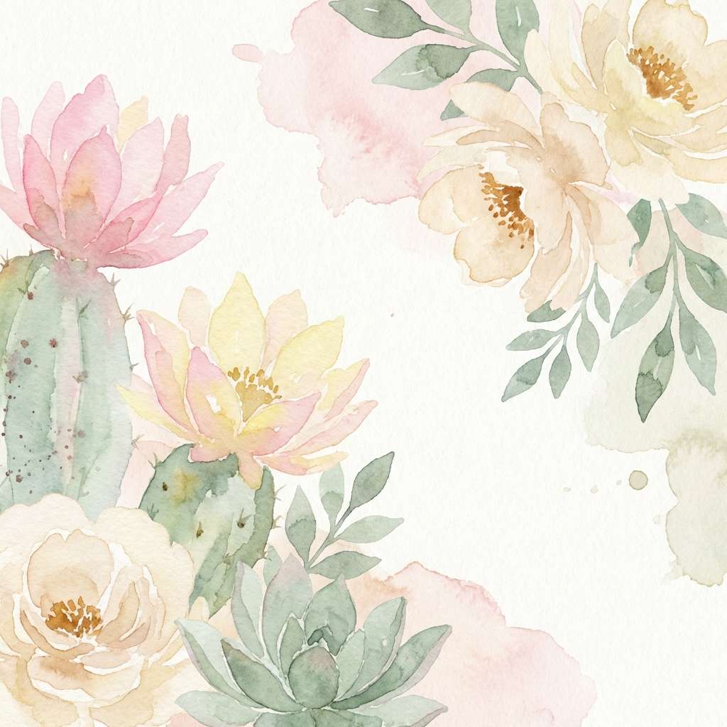 cactus bloom watercolor