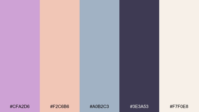 wildflower dusk floral color palette with hex codes