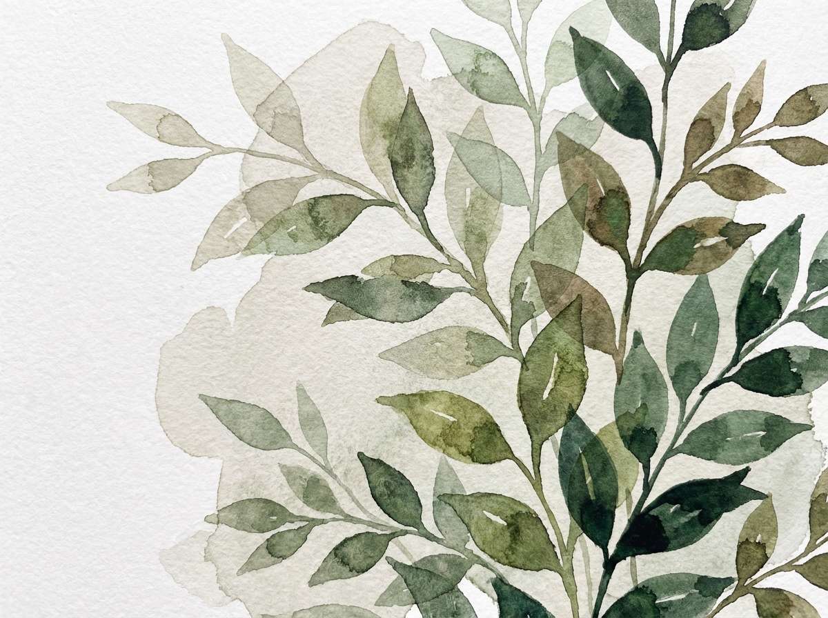 watercolor canopy leaves