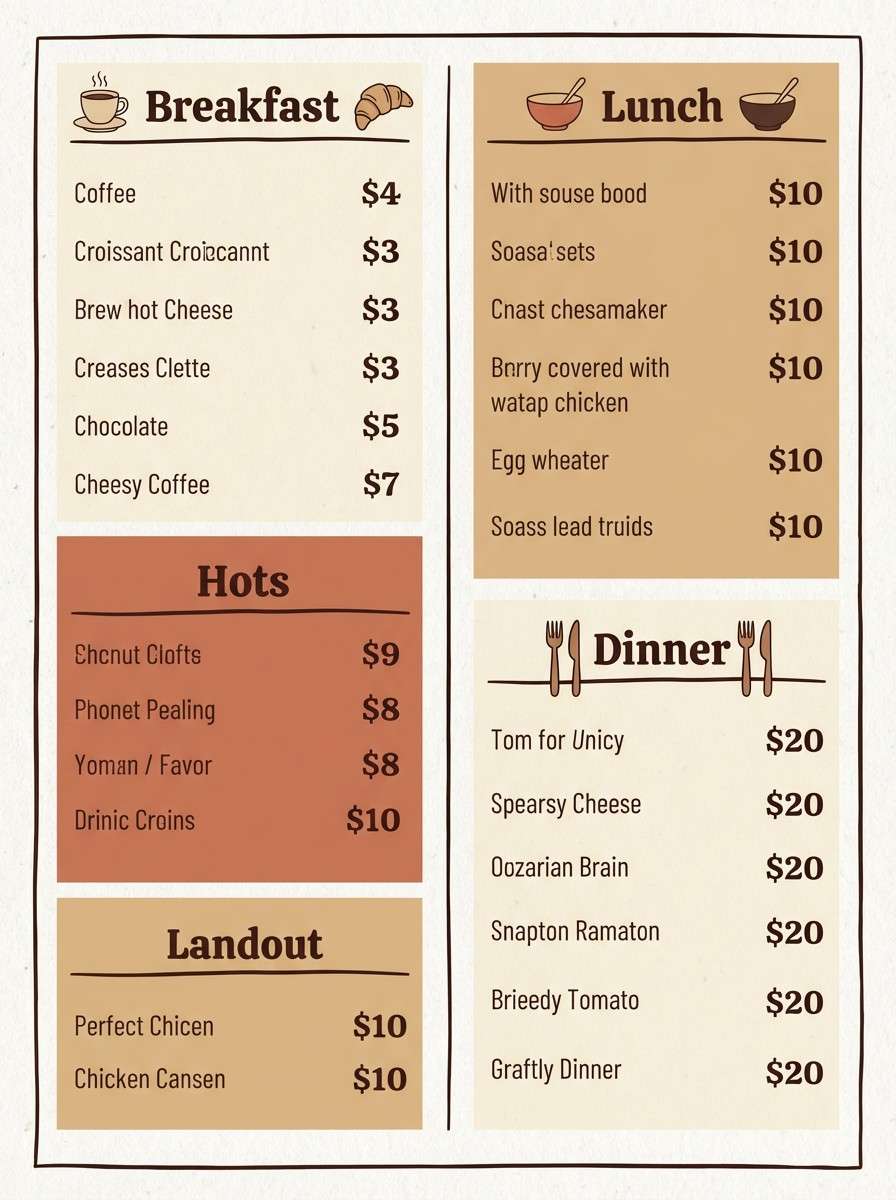 rustic menu design