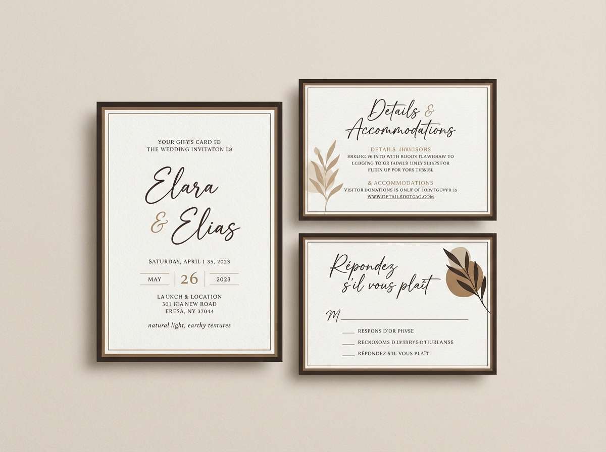 natural wedding invitation