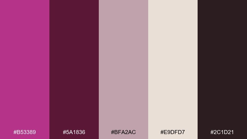 wine and linen fandango color palette with hex codes