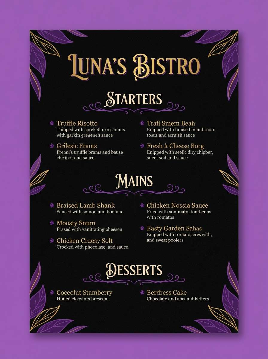purple wine bar menu