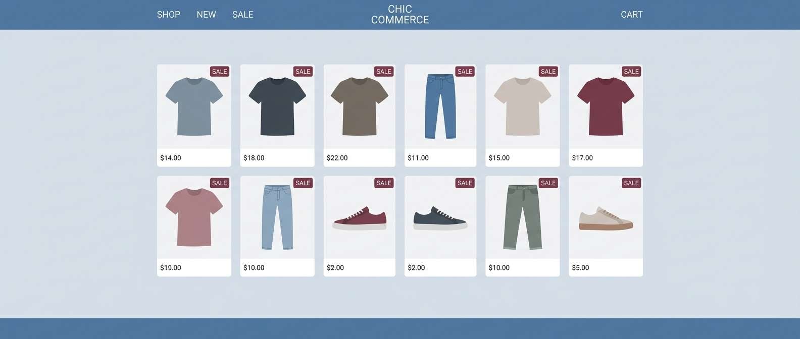 ecommerce homepage ui
