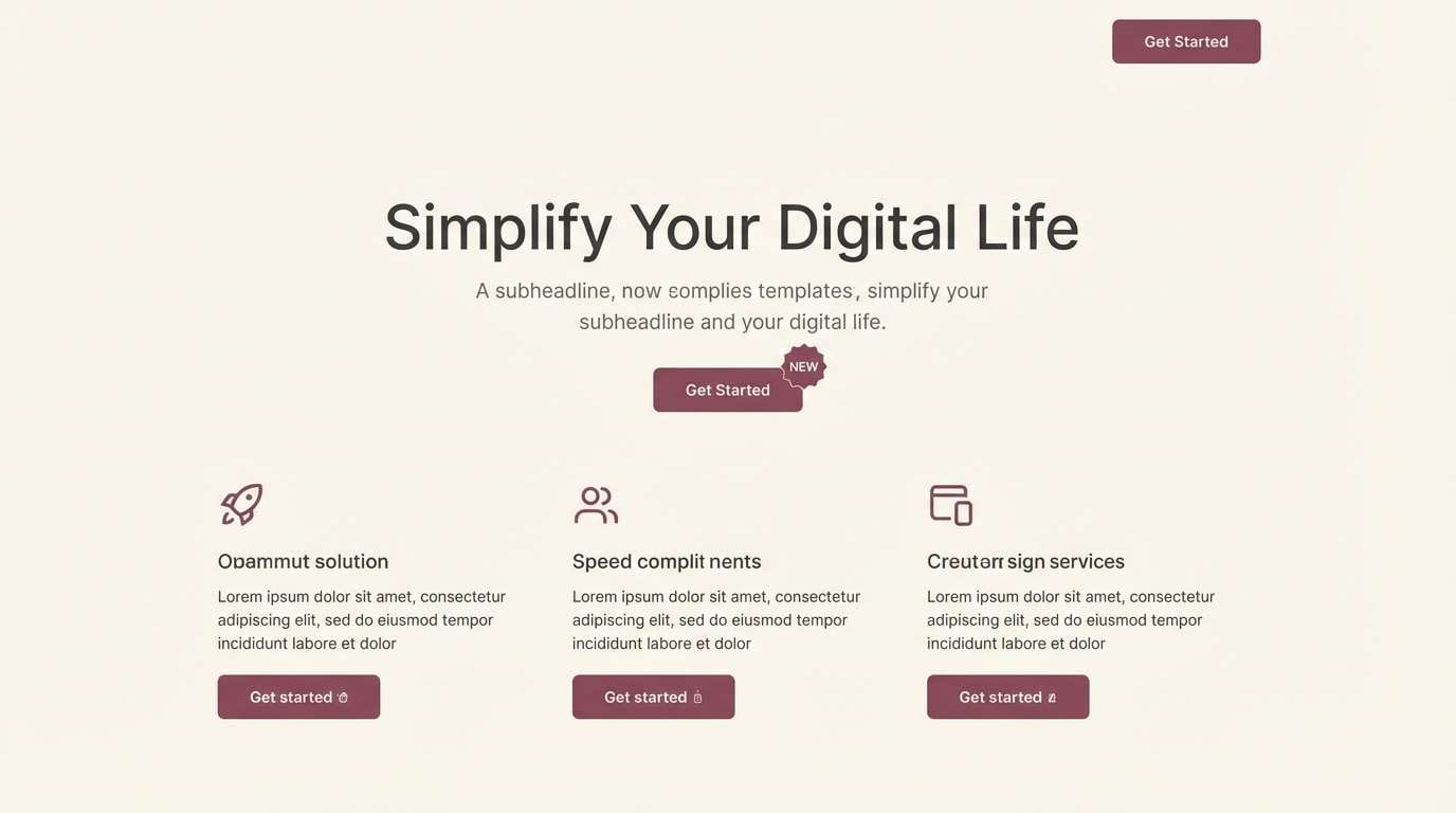 minimal ui landing page