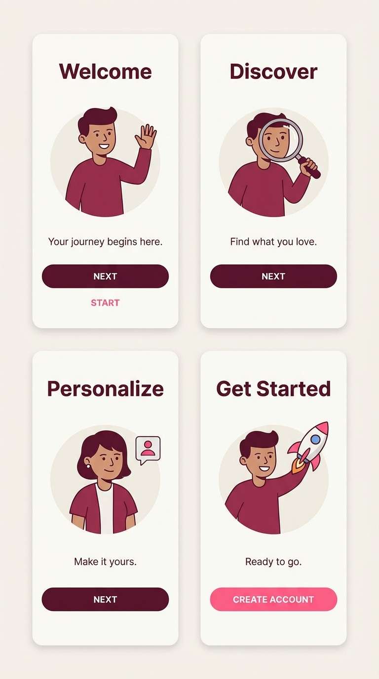 app onboarding screens