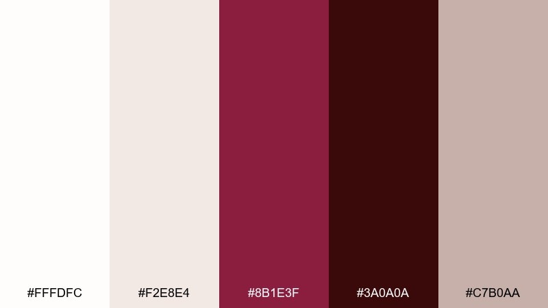 wine cotton color palette with hex codes