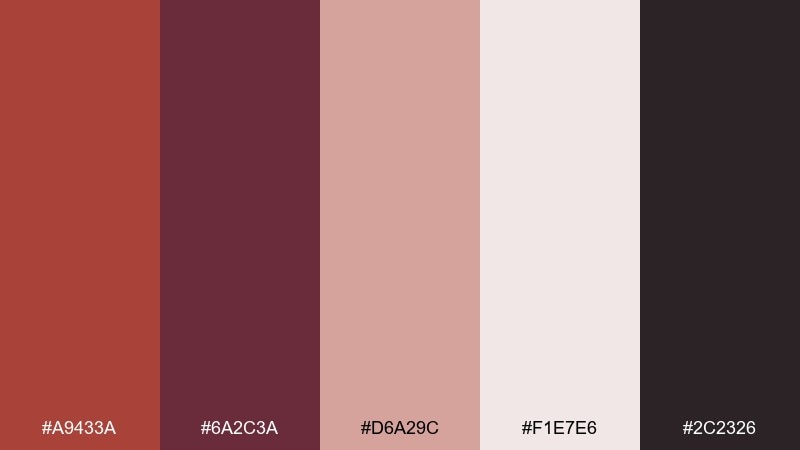 wine country jasper color palette with hex codes