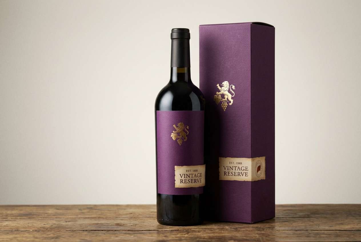 wine label studio shot