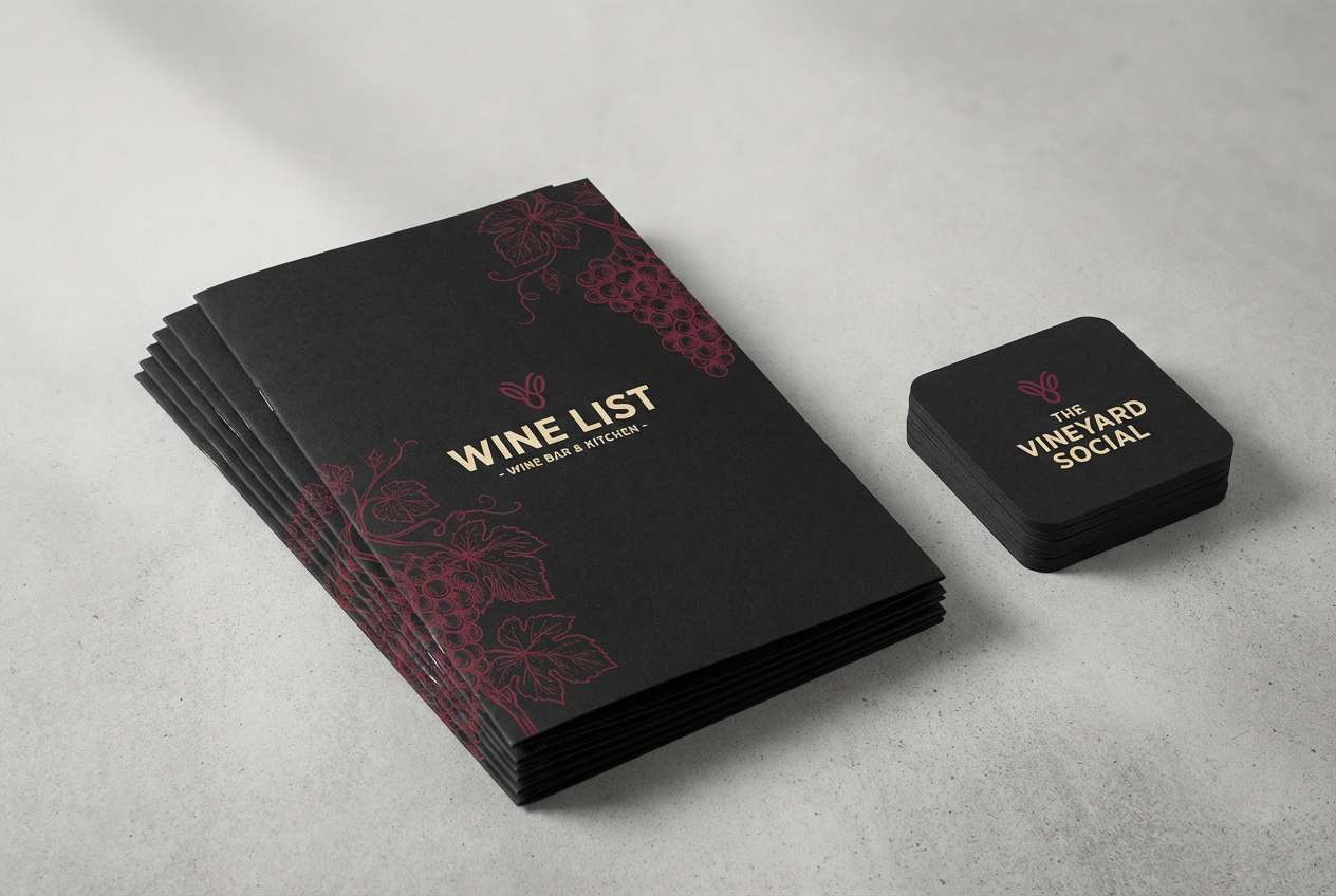 wine menu mockup