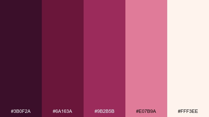 wineberry cream color palette with hex codes