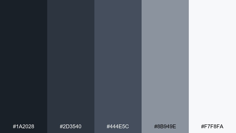 winter asphalt color palette with hex codes
