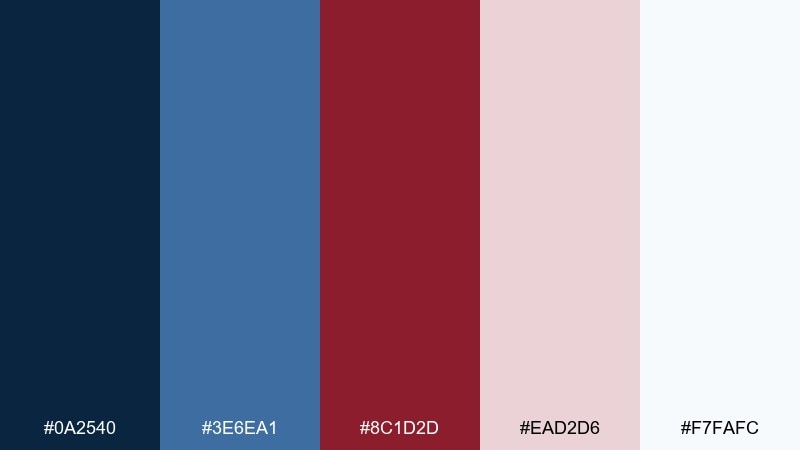 winter berries & denim color palette with hex codes