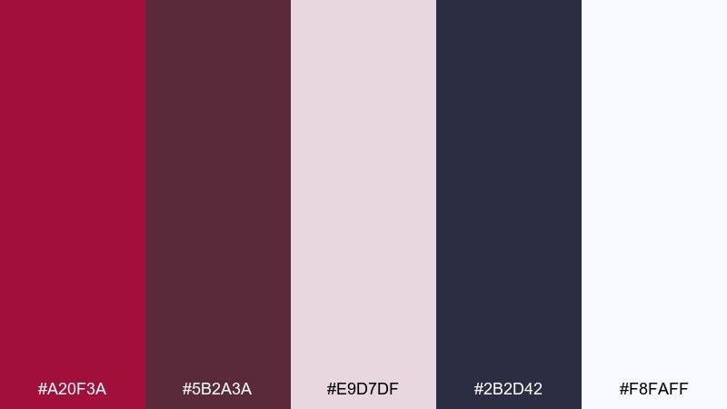 winter berry crimson color palette with hex codes