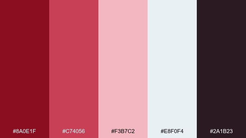 winter berry frost ruby color palette with hex codes