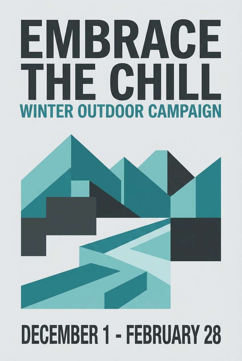 teal gray winter poster