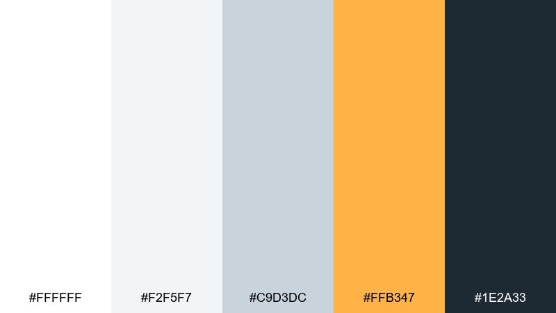 winter citrus color palette with hex codes
