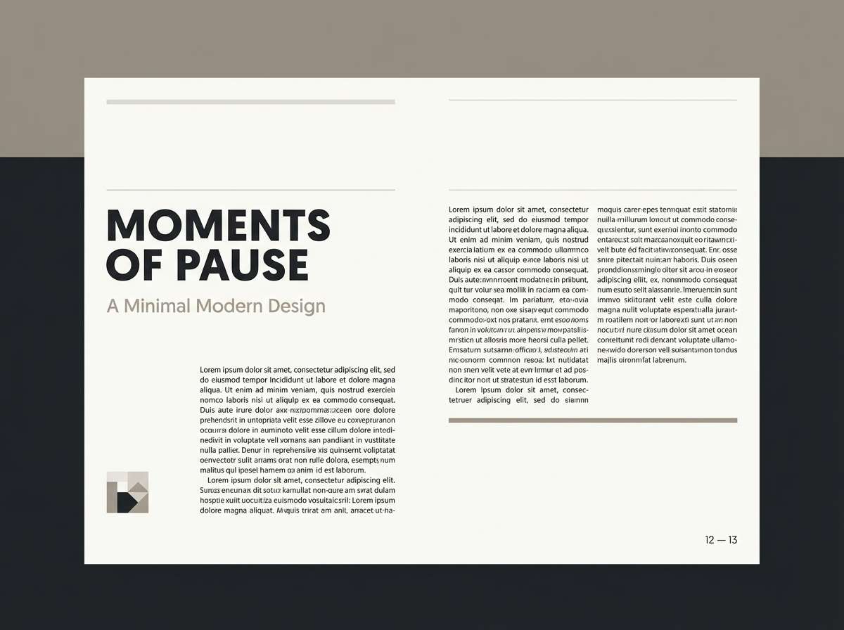 minimal editorial layout