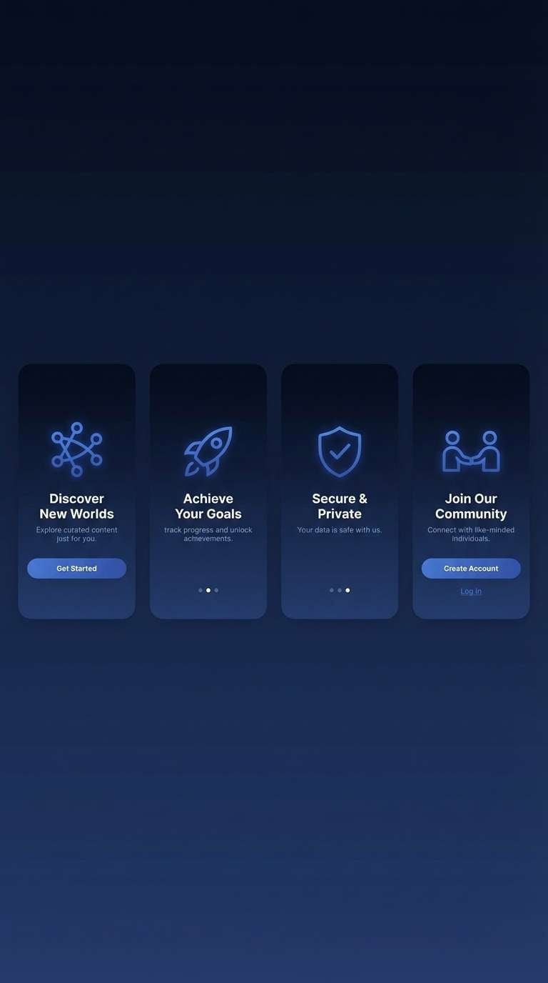 dark onboarding ui screens