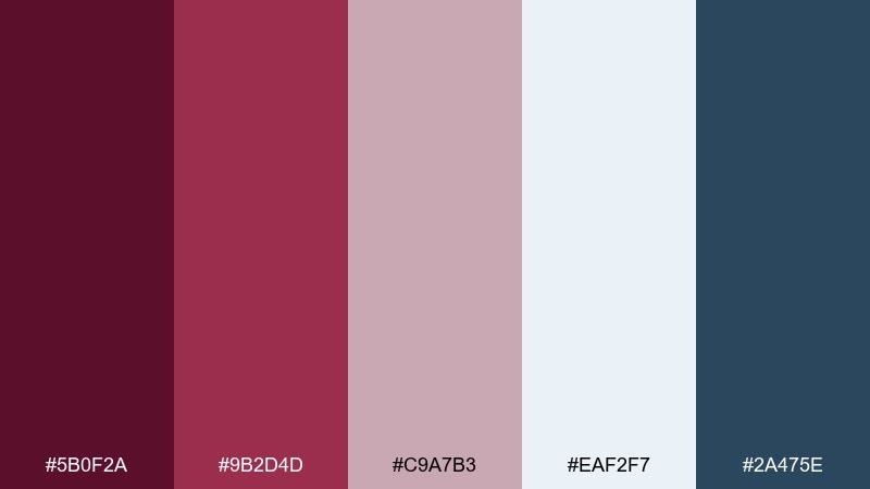 winter cranberry color palette with hex codes