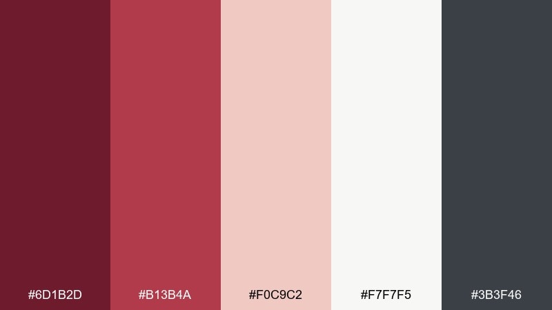 winter cranberry wine burgundy color palette with hex codes