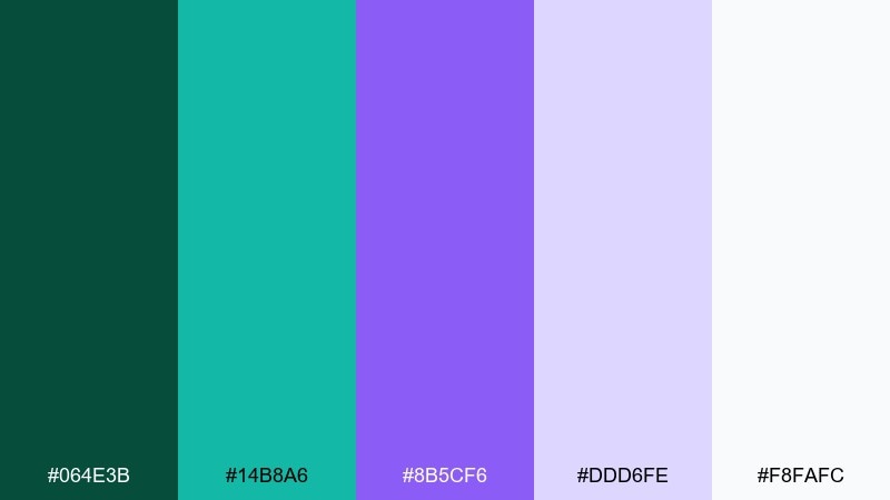 winter evergreen lavender color palette with hex codes