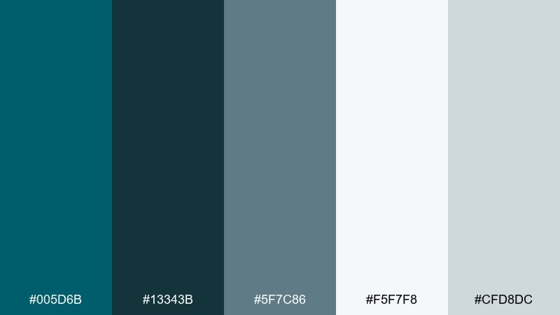 winter fjord light dark turquoise color palette with hex codes