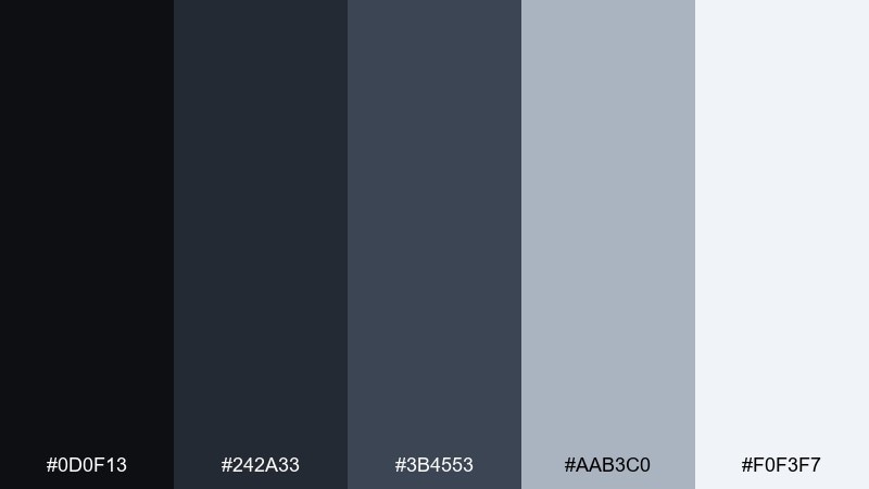 winter graphite color palette with hex codes