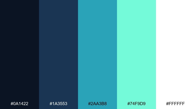 winter horizon aurora borealis color palette with hex codes