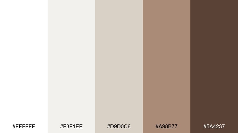 winter mocha mist color palette with hex codes