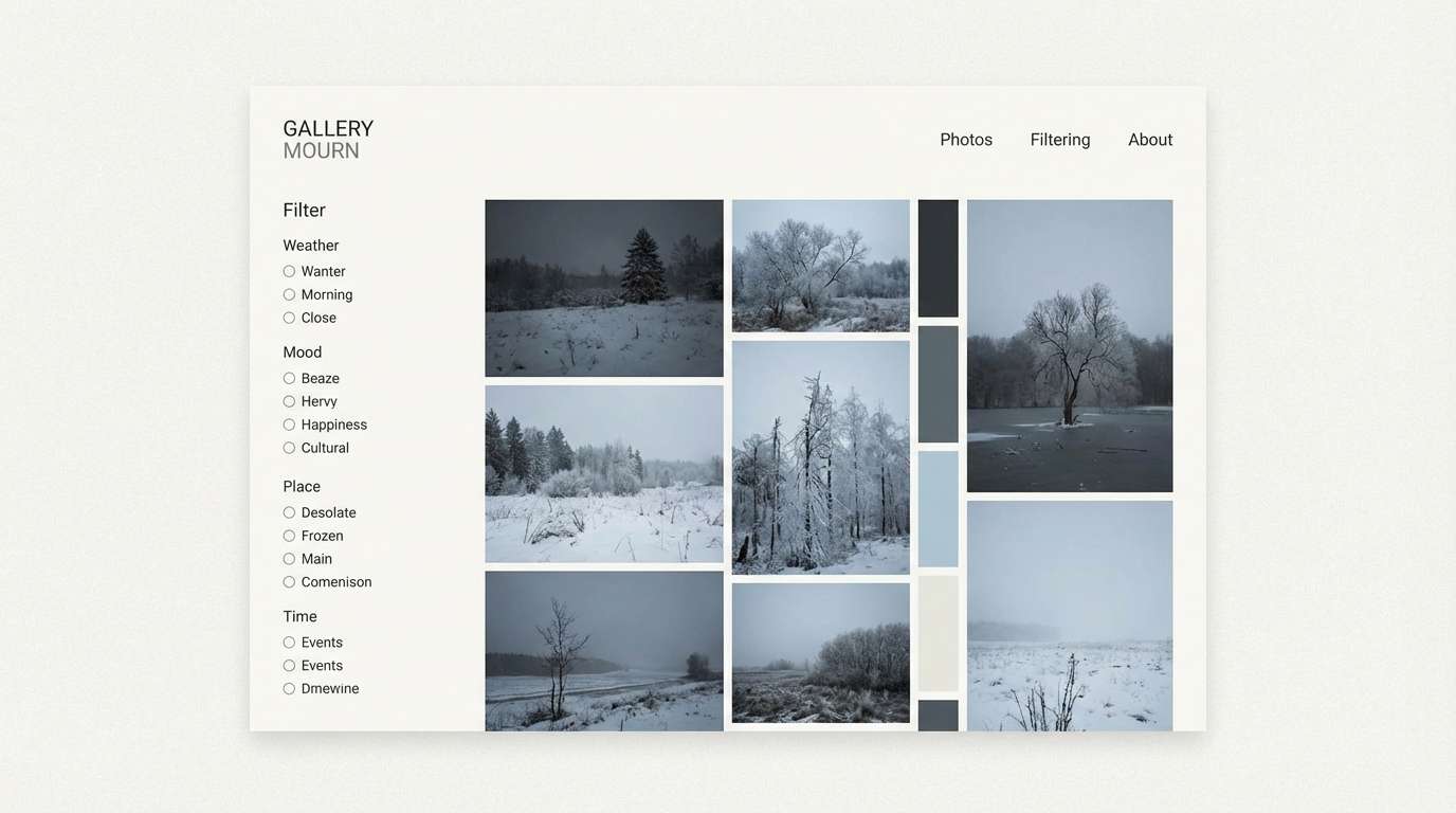 minimal photo gallery ui