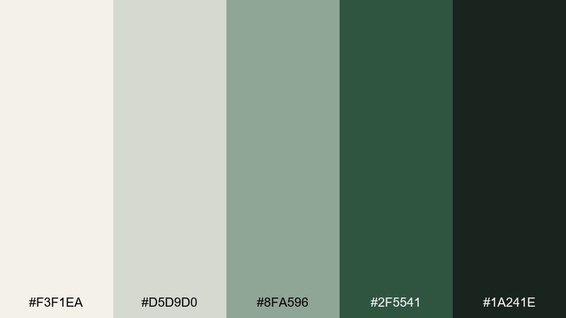 winter pine farmhouse color palette with hex codes