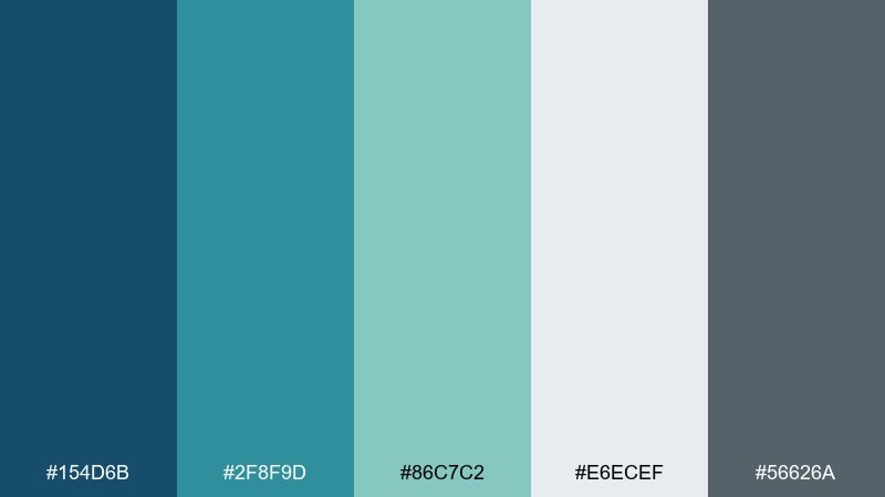 winter poolside color palette with hex codes