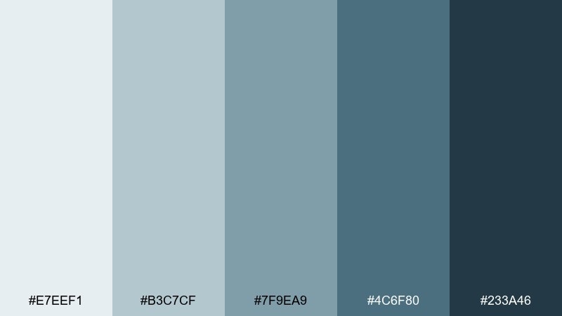 winter river gray green blue color palette with hex codes