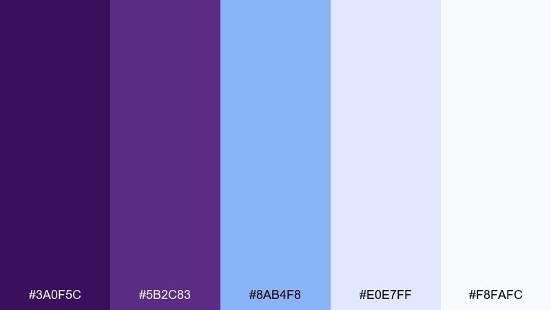 winter royal frost royal purple color palette with hex codes
