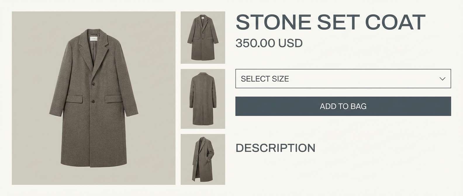 minimal fashion ecommerce ui