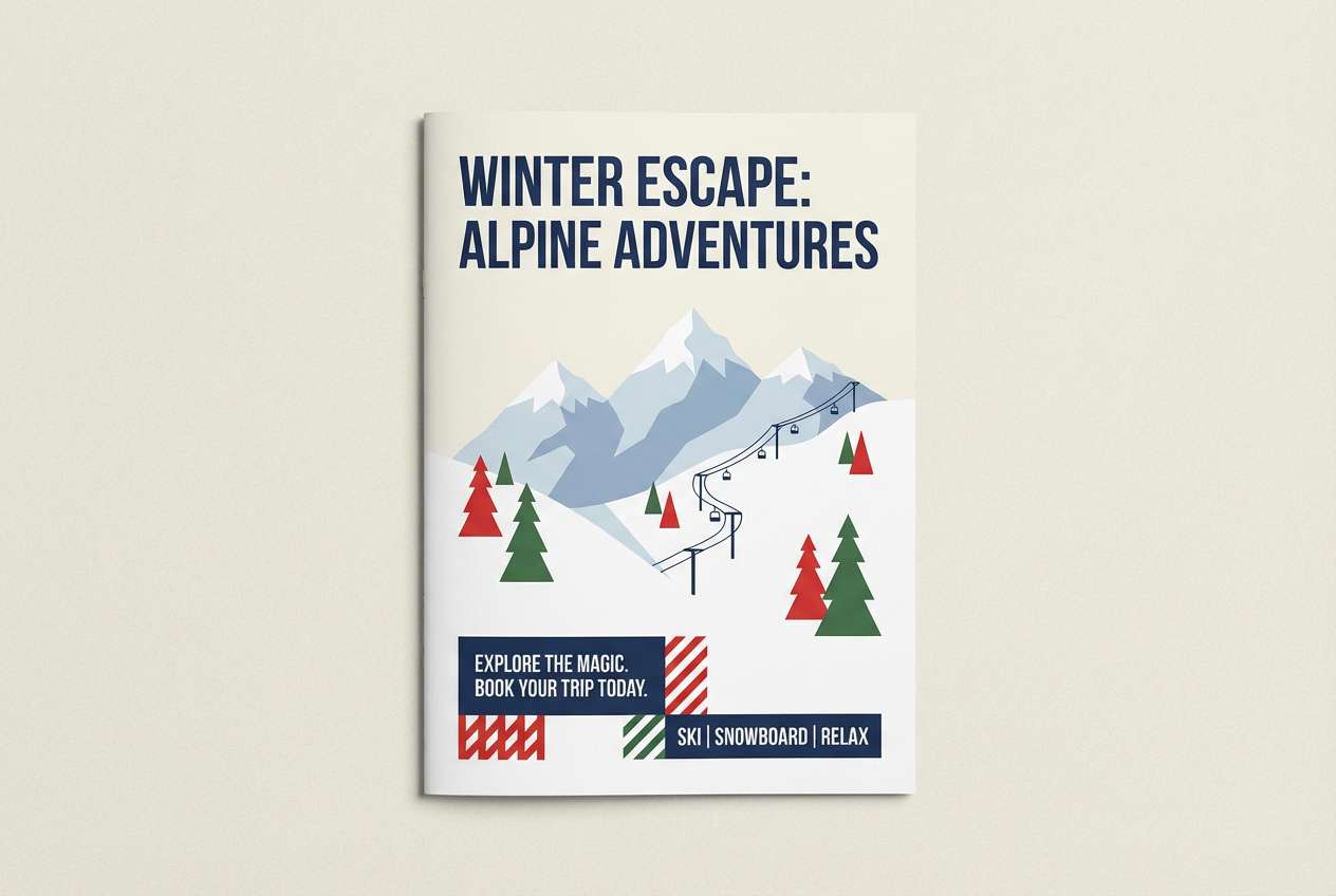 winter travel brochure cover