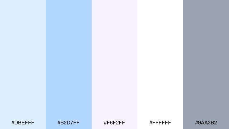 winter wedding light blue color palette with hex codes