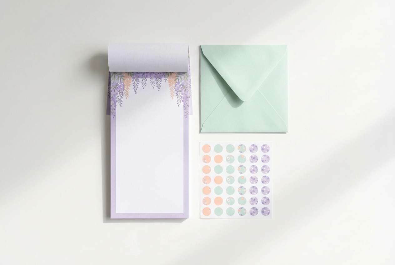 lavender mint stationery