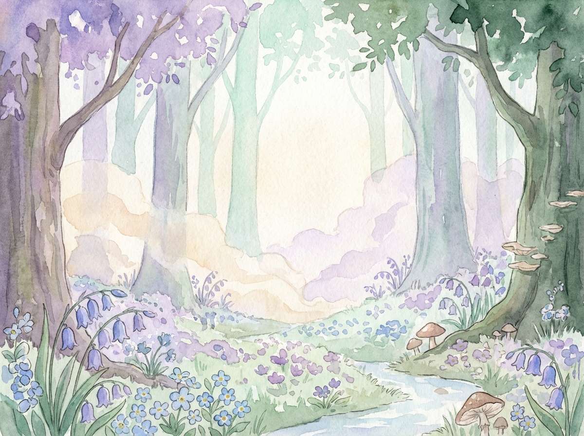 whimsical forest watercolor