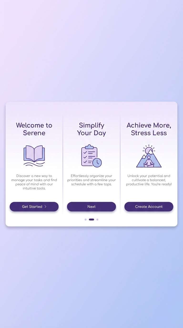 lavender onboarding ui