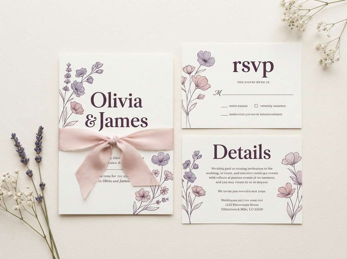 romantic lavender invitation