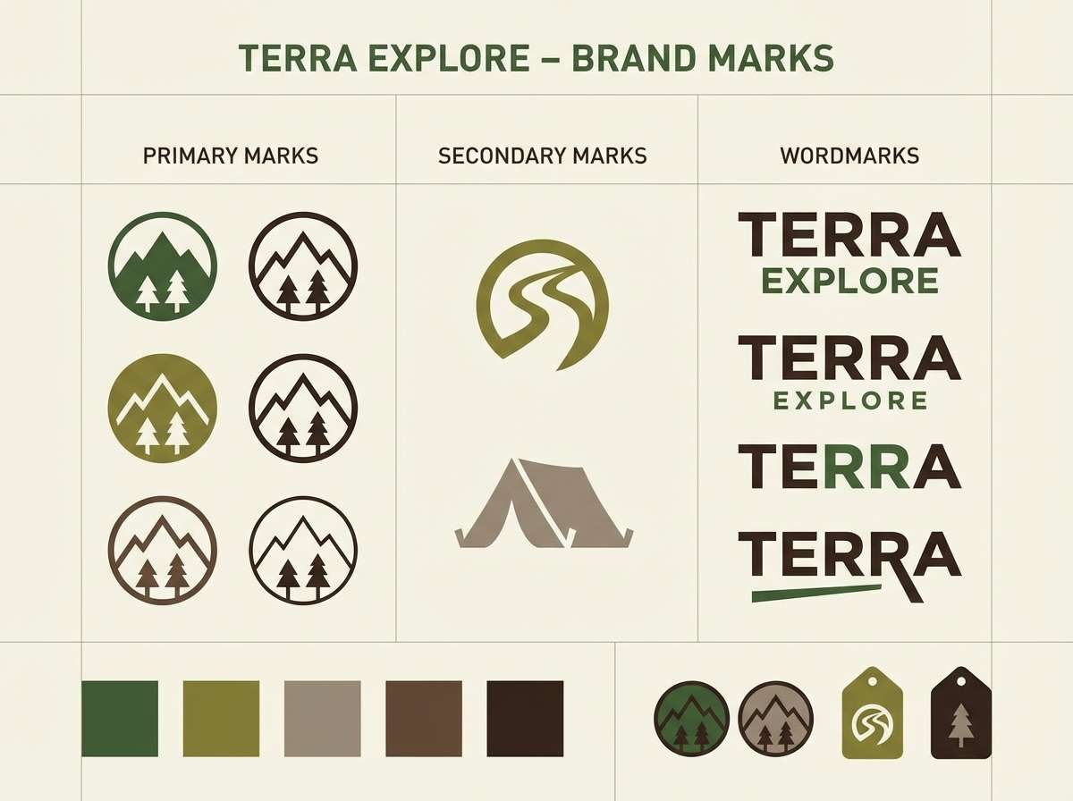 outdoor logo concepts in greens