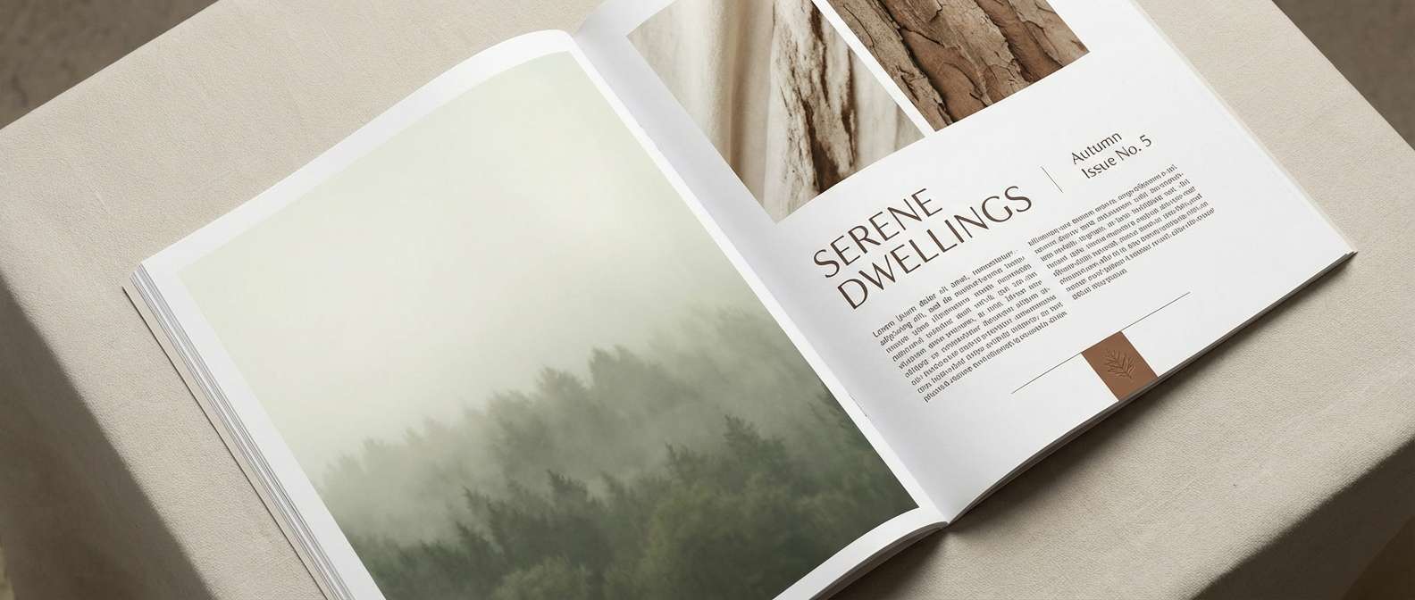 editorial spread in misty greens