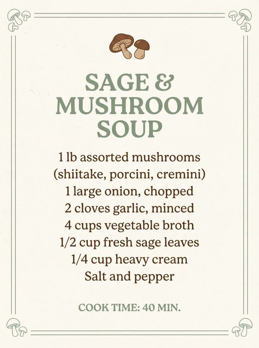 recipe card in earthy greens