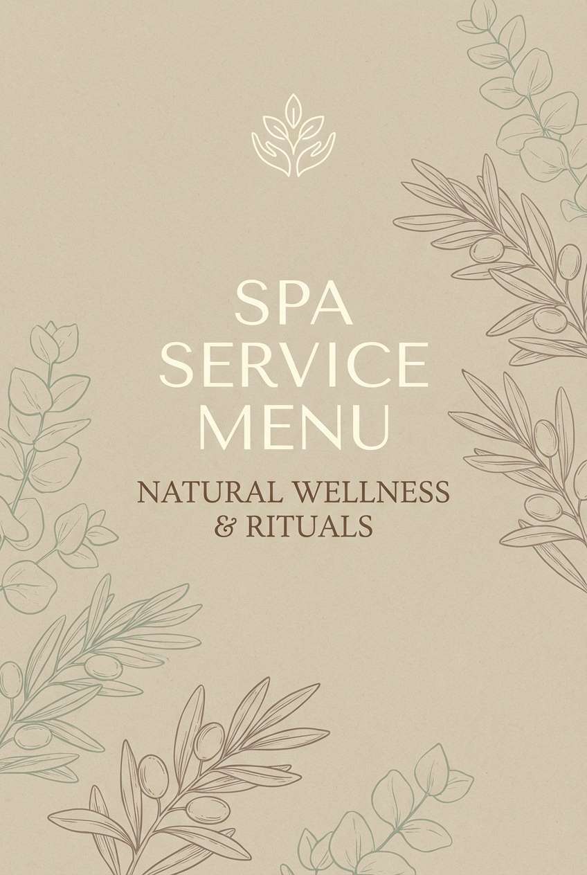 spa brochure in sage tones